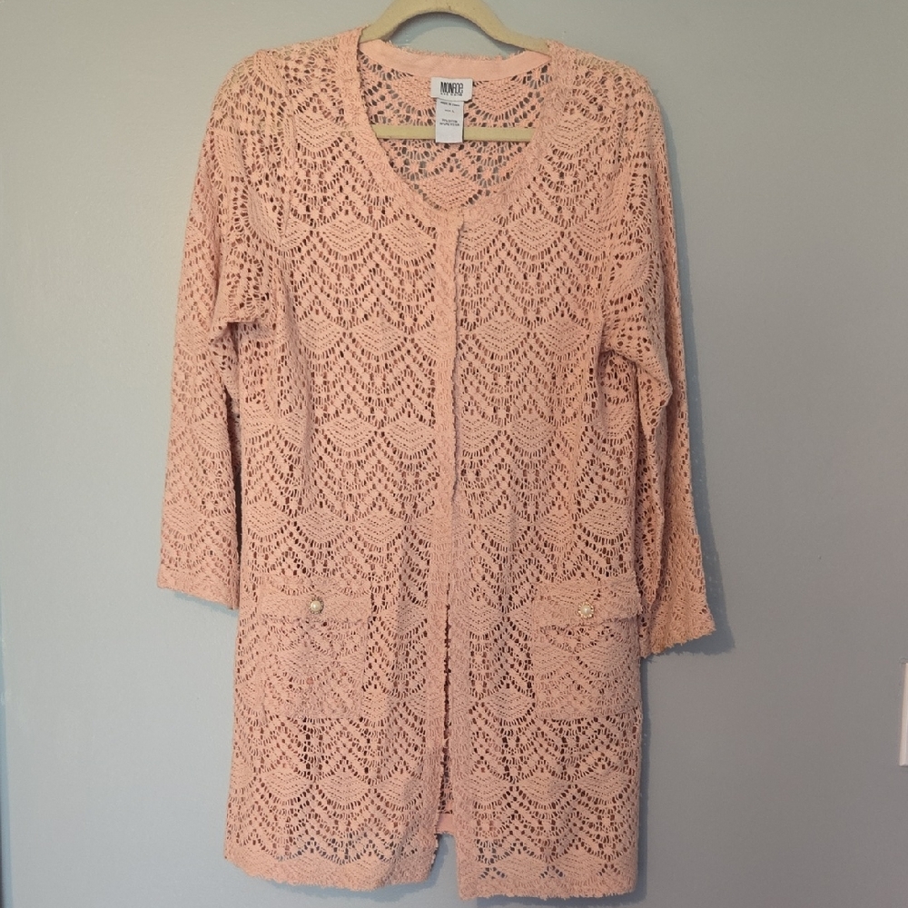 Monroe & Main Pink Lace Cardigan
